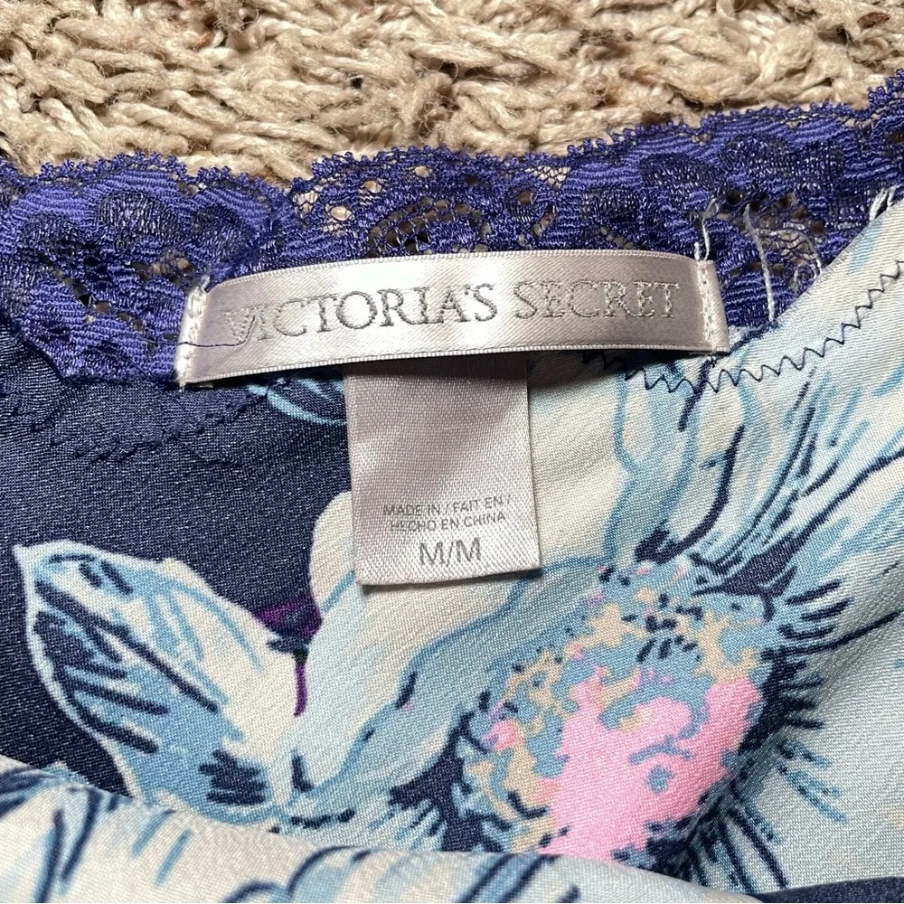 Y2K Victoria Secret Purple Floral Rhinestone Slip‎ Dress Size Medium